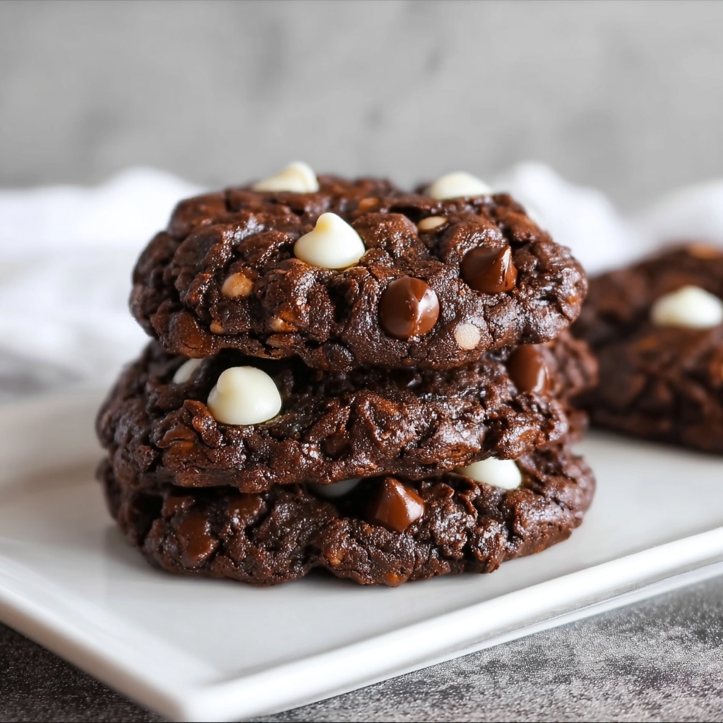 Flourless Triple Chocolate Cookies Recipe - Recipe Image