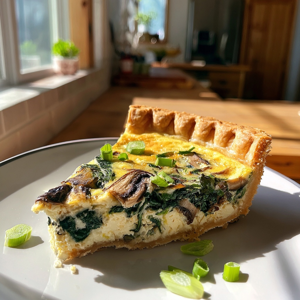 Spinach & Mushroom Quiche Recipe - Recipe Image
