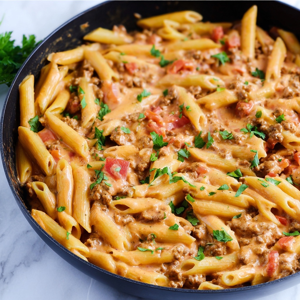 Creamy Rotel Pasta with Ground Beef and Cheddar Recipe - Recipe Image
