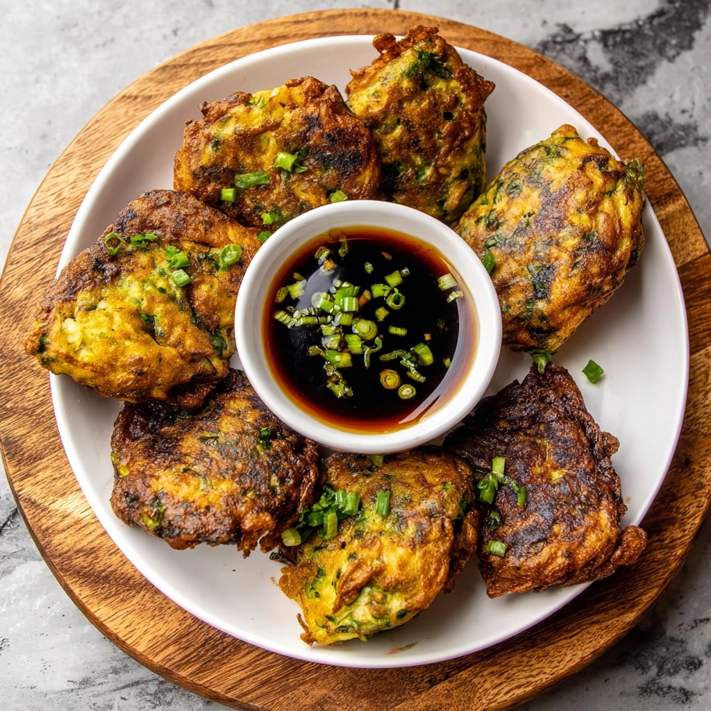 Korean Pancakes with Kimchi & Soy Dipping Sauce Recipe - Recipe Image
