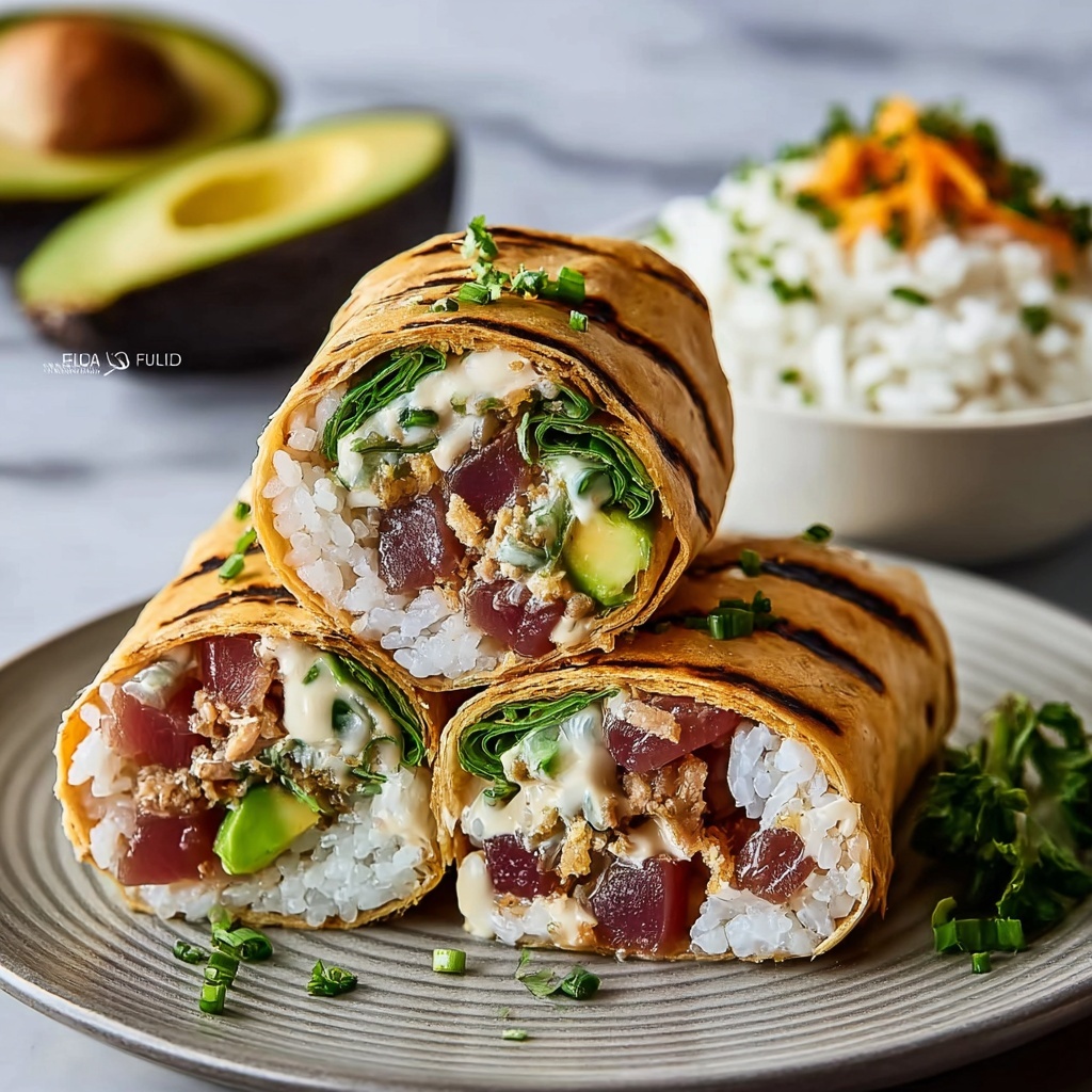 Sushi Burrito with Ahi Tuna & Yuzu Cream Recipe - Recipe Image