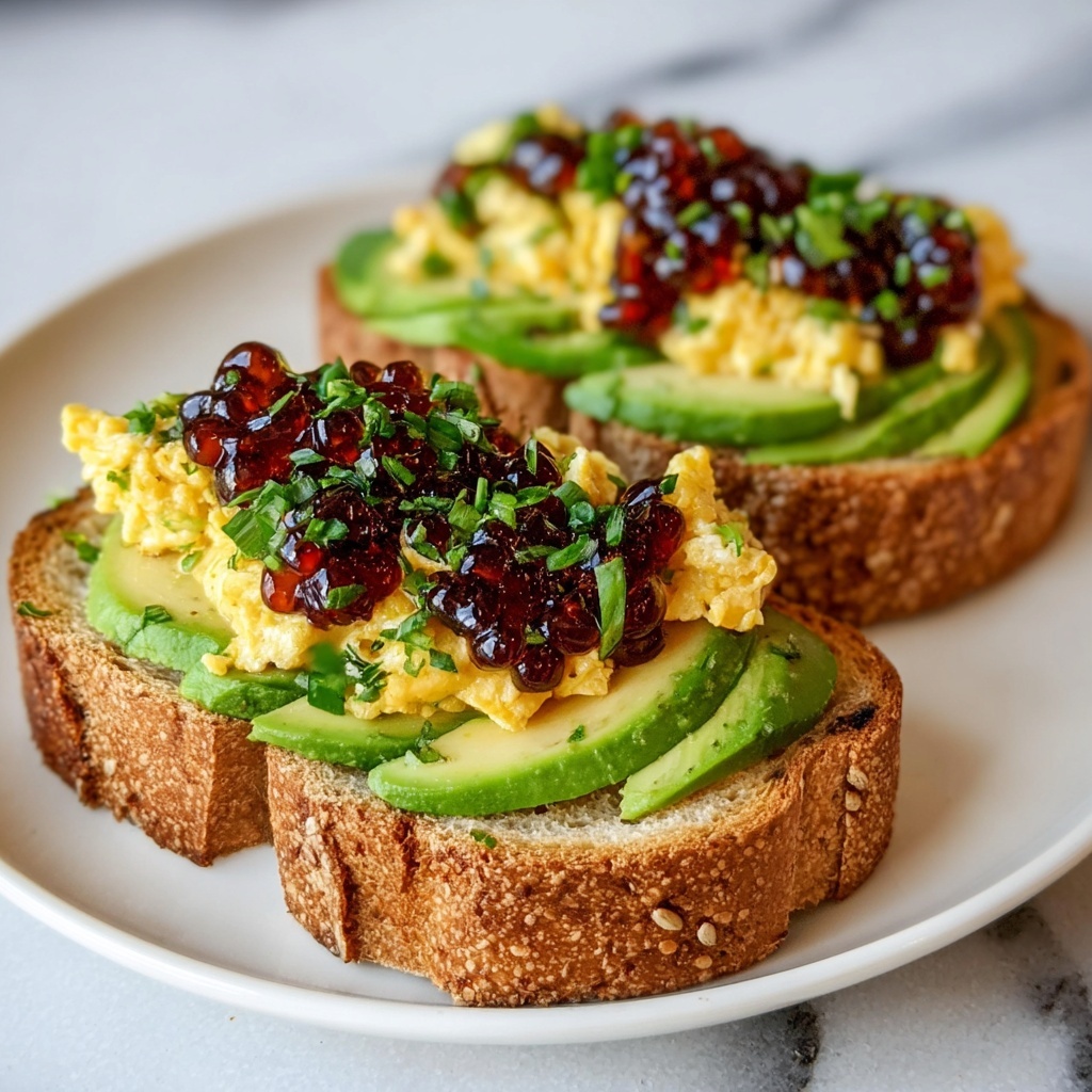 Chili-Maple Caviar & Avocado on Toast Recipe - Recipe Image