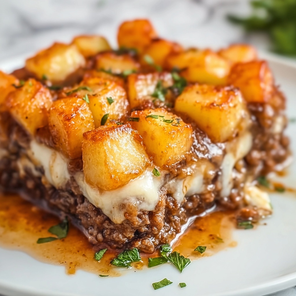 Cheesy Tater Tot Meatloaf Casserole Recipe - Recipe Image