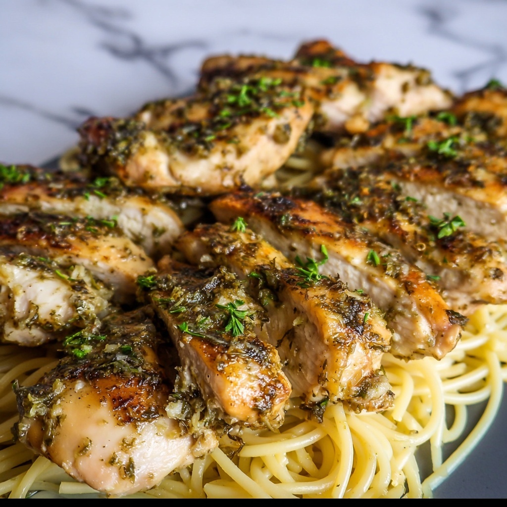 Creamy Chicken Scampi with Garlic Lemon Pasta Recipe - Recipe Image