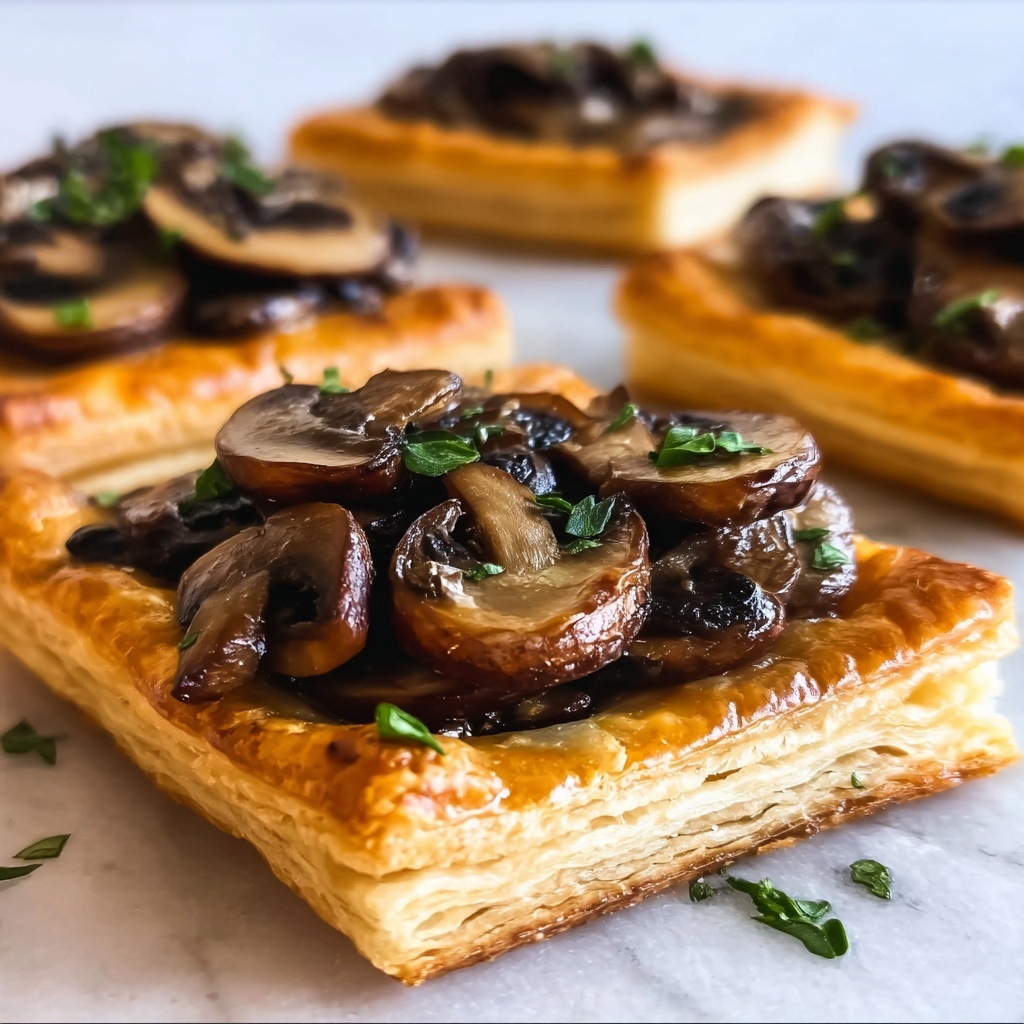Mushroom Gorgonzola Puff Pastry Tarts Recipe - Recipe Image
