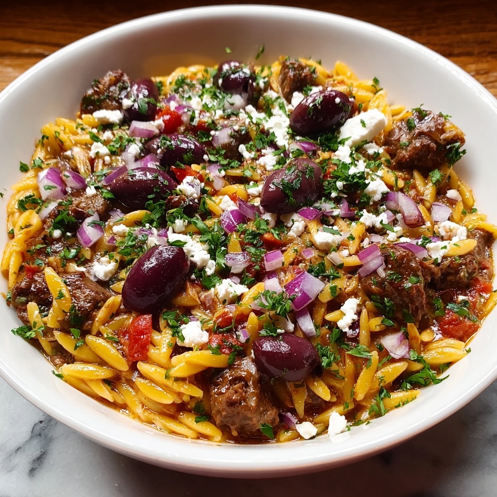 Greek Beef Orzo Pasta Recipe - Recipe Image