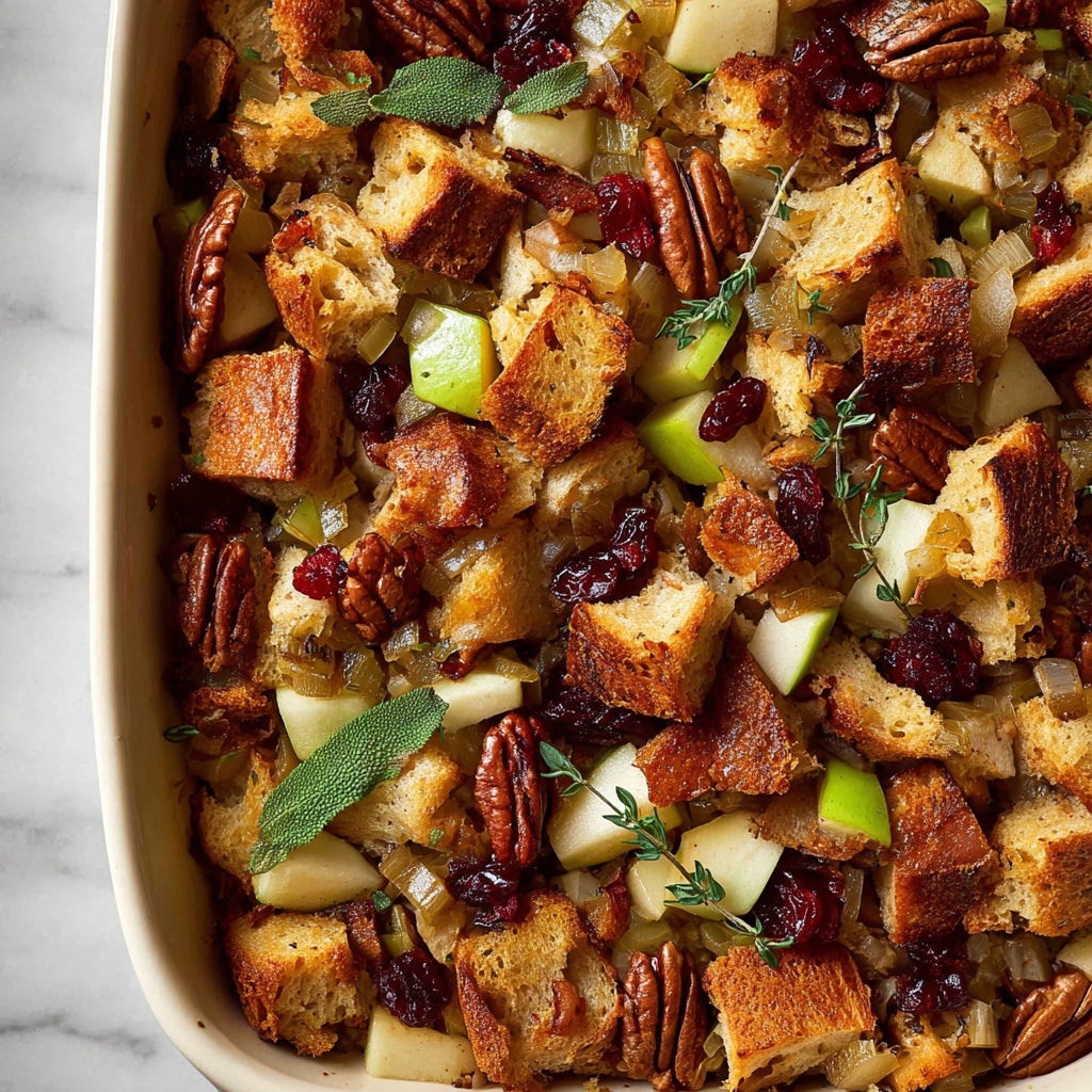Autumn Harvest Stuffing with Apples, Cranberries, and Pecans Recipe - Recipe Image