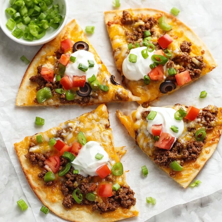 Mexican Pizza with Ground Beef, Enchilada Sauce, and Fresh Toppings Recipe