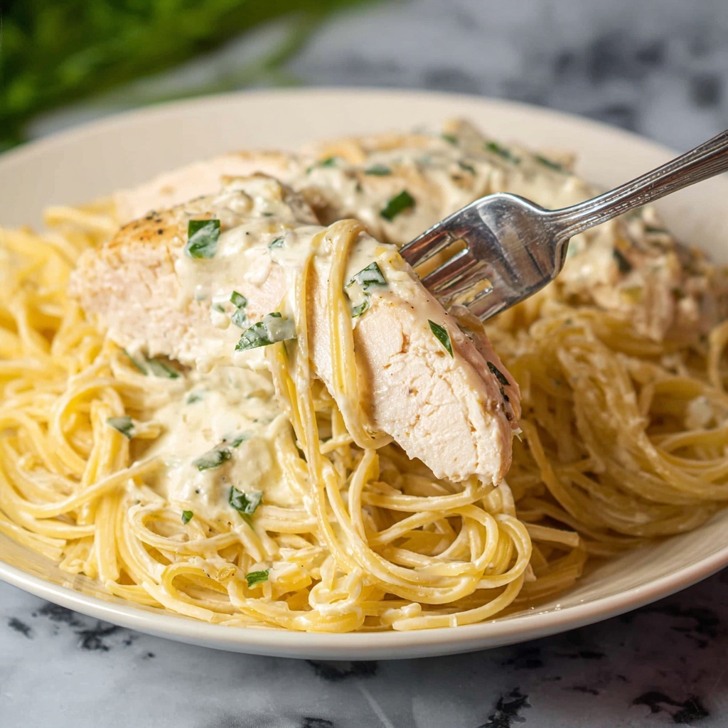 Angel Chicken with Creamy Italian Sauce over Angel Hair Pasta Recipe - Recipe Image