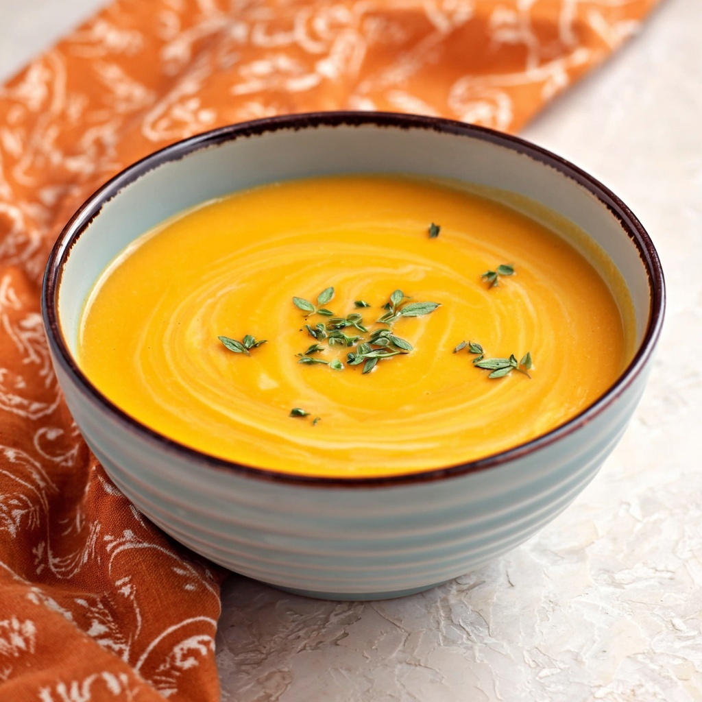 Creamy Butternut Squash Soup with Cinnamon and Sour Cream Recipe - Recipe Image