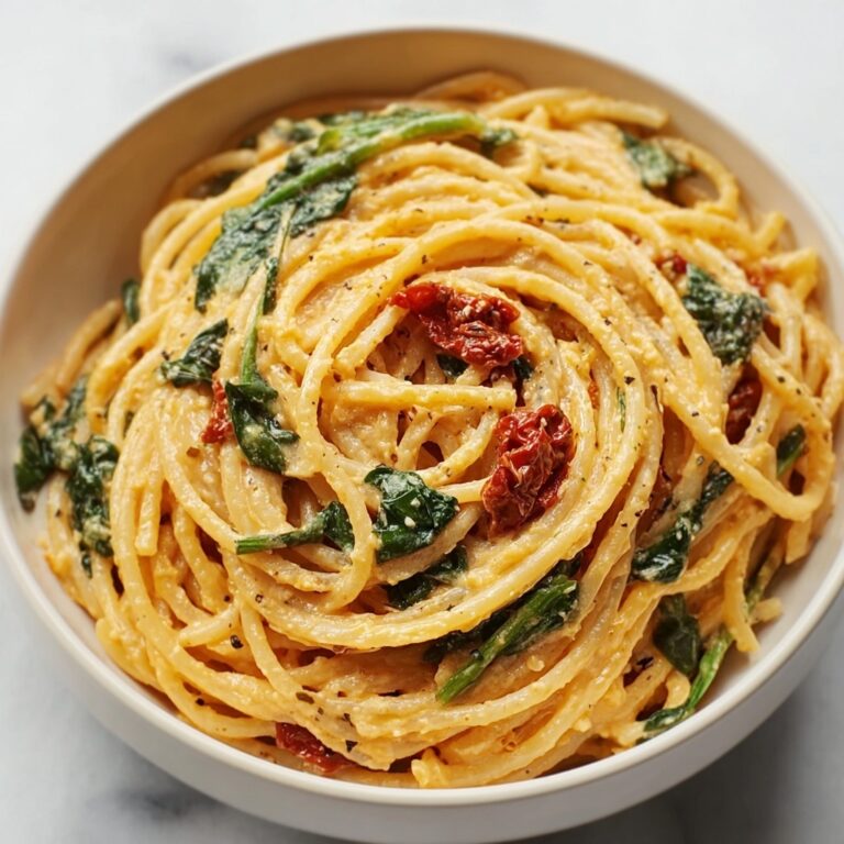 Spaghetti & Spinach with Sun-Dried Tomato Cream Sauce Recipe