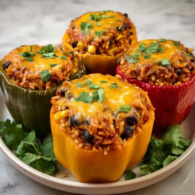 Vegetarian Stuffed Bell Peppers with Rice, Black Beans, and Vegetables Recipe