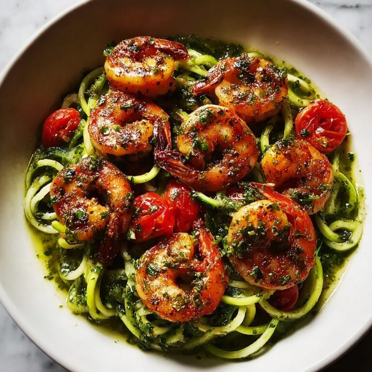 Zucchini Noodles with Pesto and Shrimp Recipe