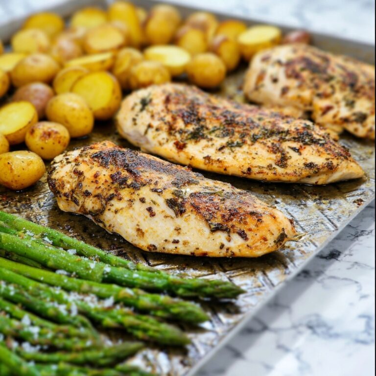 Sheet Pan Honey Garlic Chicken with Potatoes and Green Beans Recipe