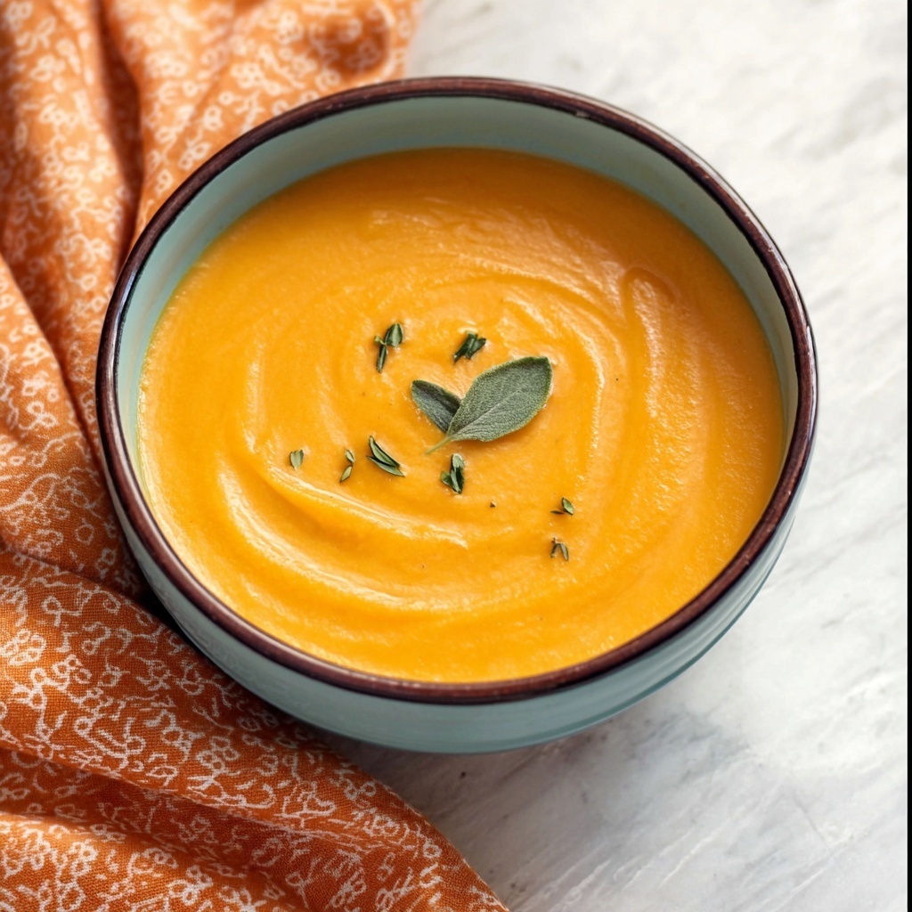 Creamy Butternut Squash Soup with Cinnamon and Sour Cream Recipe - Recipe Image